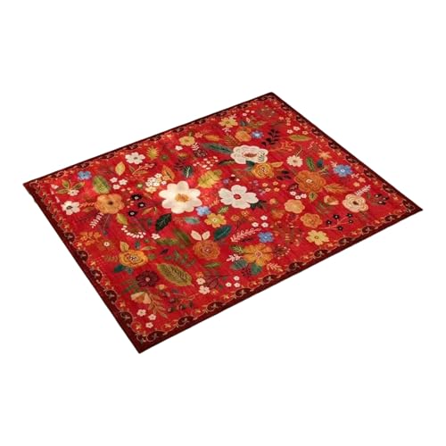 Tmboryuu Blumenbereich Teppich Waschbarer Nicht Überrutscher Boden Teppich Für Wohnzimmer Low Stapel Design Luxuriöser Feeling Teppiche Leicht Zu Reinigen von Tmboryuu