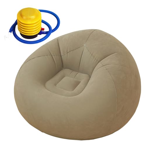 Tmboryuu Platz Sparende Graue Aufblasbare Sofa Bett Auf Stuhl Faltbares Design Leicht Für Camping Zu Hause Geeignet von Tmboryuu