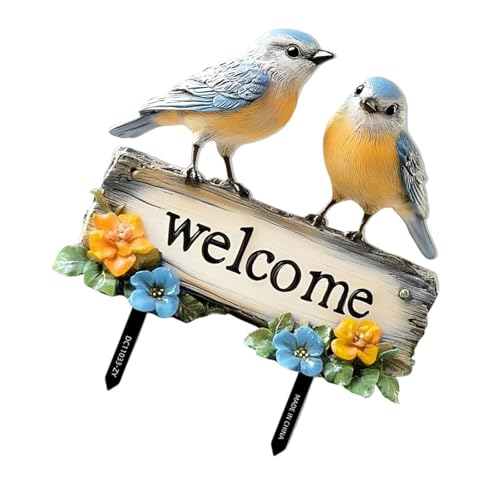 Tmboryuu Schöne Vogelform Welcome Yard Schilder von Tmboryuu