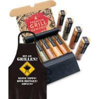 Grillschürze Und Bbq Spices Im Set Für Männer | Perfektes Geschenk Mit 5 Erlesenen Grillgewürzen Echte Grillmeister von TmbrTaste