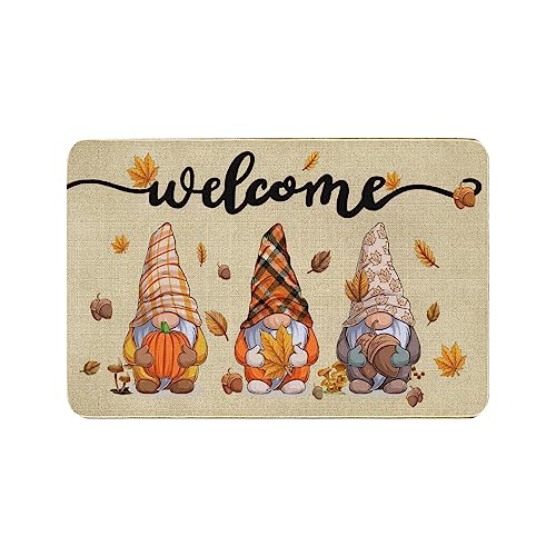 Tmianya Herbst-Willkommens-Fußmatte, Kürbis-Bodenmatte, Herbst-Saison-Thanksgiving-Halloween-Innen-Außen-Eingangsmatte, Herbst-Dekorationsmatte, Halloween-Bodenmatte 23xq1053 (E, One Size) von Tmianya