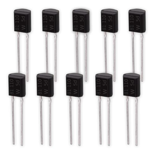 Tmonit - 10 Stück KTY81-110 Temperatur-Sensor Messwiderstand | 1000R bei 25°C ±1% TO92-2 | KTY81/110 81110 TO92 Tmonit - 10 Stück KTY81-110 Temperatur-Sensor Messwiderstand | 1000R bei 25°C ±1% TO92-2 | KTY81/110 81110 TO92 von Tmonit
