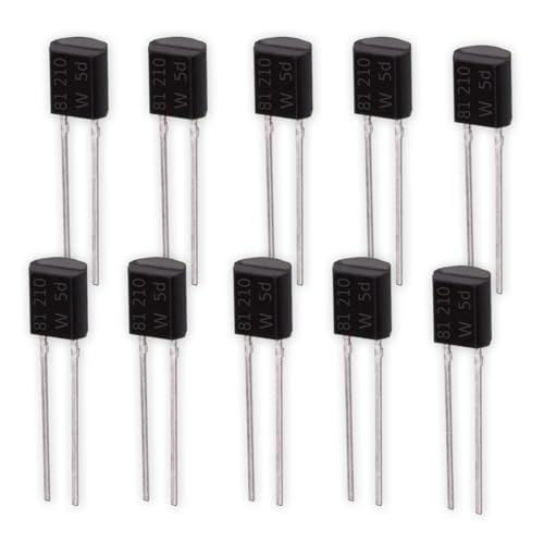 Tmonit - 10 Stück KTY81-210 Temperatur-Sensor Messwiderstand | 2000R bei 25°C ±1% TO92-2 | KTY81/120 81210 TO92 Tmonit - 10 Stück KTY81-210 Temperatur-Sensor Messwiderstand | 2000R bei 25°C ±1% TO92-2 | KTY81/120 81210 TO92 von Tmonit