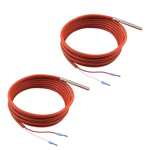 Tmonit - 2 Stück PT1000 Temperaturfühler | 2 Meter Silikon-Leitung | bis +200°C | Made in Germany | Temperatursensor Fühler Kabelfühler Solarfühler Tmonit - 2 Stück PT1000 Temperaturfühler | 2 Meter Silikon-Leitung | bis +200°C | Made in Germany | Temperatursensor Fühler Kabelfühler Solarfühler von Tmonit
