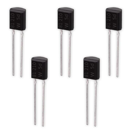 Tmonit - 5 Stück KTY81-210 Temperatur-Sensor Messwiderstand | 2000R bei 25°C ±1% TO92-2 | KTY81/120 81210 TO92 Tmonit - 5 Stück KTY81-210 Temperatur-Sensor Messwiderstand | 2000R bei 25°C ±1% TO92-2 | KTY81/120 81210 TO92 von Tmonit