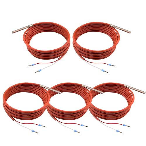 Tmonit - 5 Stück PT1000 Temperaturfühler | 2 Meter Silikon-Leitung | bis +200°C | Made in Germany | Temperatursensor Fühler Kabelfühler Solarfühler Tmonit - 5 Stück PT1000 Temperaturfühler | 2 Meter Silikon-Leitung | bis +200°C | Made in Germany | Temperatursensor Fühler Kabelfühler Solarfühler von Tmonit