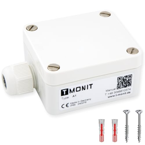Tmonit - NTC 10 kOhm Aussentemperaturfühler inkl. Montagematerial | Gehäuse UV-beständig | Made in Germany | 3 Jahre Garantie | Temperatursensor Fühler Heizung NTC NTC10K | Aussenfühler NTC-Sensor Tmonit - NTC 10 kOhm Aussentemperaturfühler inkl. Montagematerial | Gehäuse UV-beständig | Made in Germany | 3 Jahre Garantie | Temperatursensor Fühler Heizung NTC NTC10K | Aussenfühler NTC-Sensor von Tmonit