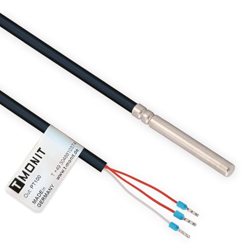 Tmonit - PT100 3-Leiter Temperaturfühler mit 1 bis 10 Meter PVC-Leitung | Made in Germany | bis 105 °C | Temperatursensor Fühler Kabelfühler Solarfühler | Made in Germany Tmonit - PT100 3-Leiter Temperaturfühler mit 1 bis 10 Meter PVC-Leitung | Made in Germany | bis 105 °C | Temperatursensor Fühler Kabelfühler Solarfühler | Made in Germany von Tmonit