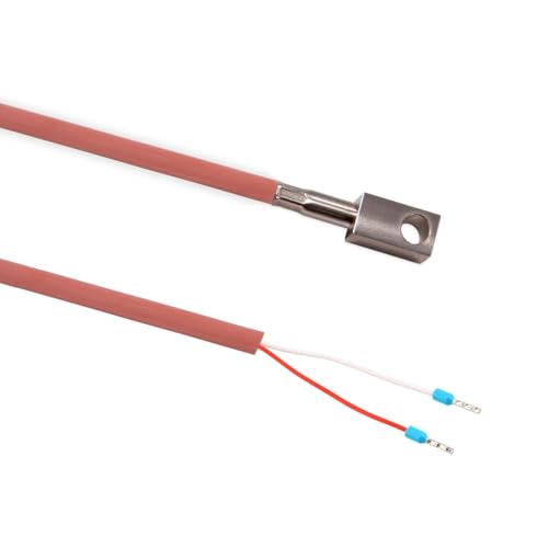 Tmonit - PT100 Oberflächenfühler/Anlegefühler | Made in Germany | 4-Kant Edelstahl Block mit 5m Silikon-Leitung bis 200°C | 4-Kant Edelstahl Block Fühler Anlegefühler, Sensor von Tmonit