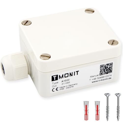 Tmonit - PT1000 Aussentemperaturfühler | Gehäuse UV-beständig | Made in Germany | Temperatursensor Fühler Heizung | Aussenfühler Tmonit - PT1000 Aussentemperaturfühler | Gehäuse UV-beständig | Made in Germany | Temperatursensor Fühler Heizung | Aussenfühler von Tmonit