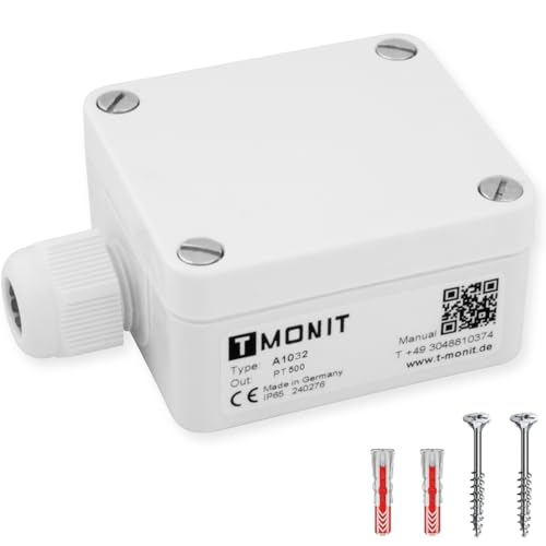 Tmonit - PT500 Aussentemperaturfühler | Gehäuse UV-beständig | Made in Germany | Temperatursensor Fühler Heizung | Aussenfühler Tmonit - PT500 Aussentemperaturfühler | Gehäuse UV-beständig | Made in Germany | Temperatursensor Fühler Heizung | Aussenfühler von Tmonit