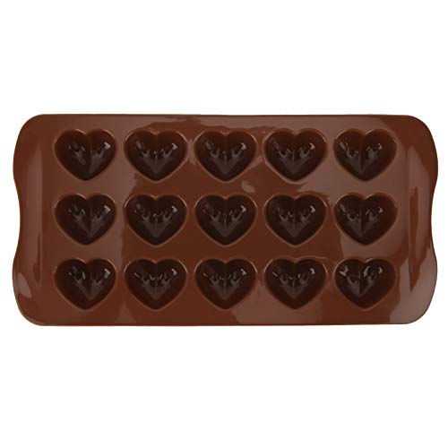15 Löcher Silikon Schokoladenform Süßigkeiten Herzform DIY Form Kuchen Schokolade Schokoladenformen Küche Backwerkzeug(rot) von Tnfeeon