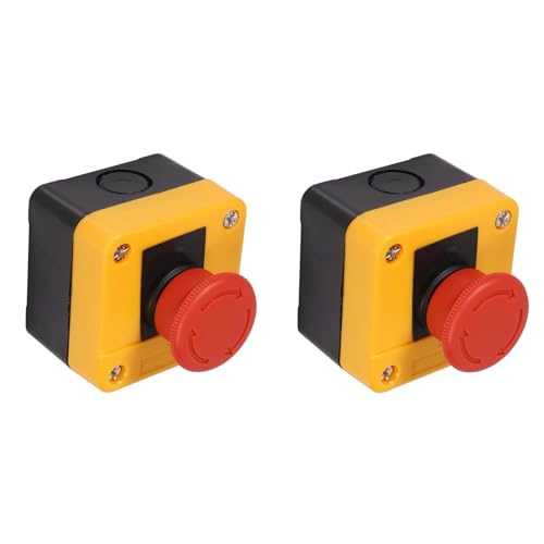 2 Stücke Druckschalter 660 V 10A Kunststoffschale Rotes Zeichen Not-aus-Pilz Druckschalter Neue von Tnfeeon
