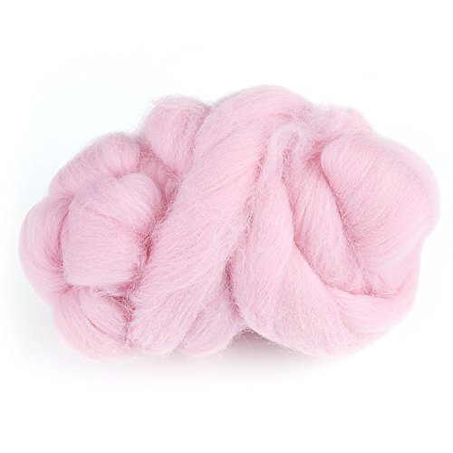 8 Farben Nadel Filzen Wolle Farbig Roving Spinnen Zum Nähen Trimmen Handarbeit Craft DIY 55g(Rosa) von Tnfeeon