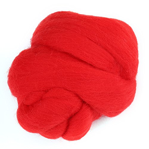 8 Farben Nadel Filzen Wolle Farbig Roving Spinnen Zum Nähen Trimmen Handarbeit Craft DIY 55g(rot) von Tnfeeon