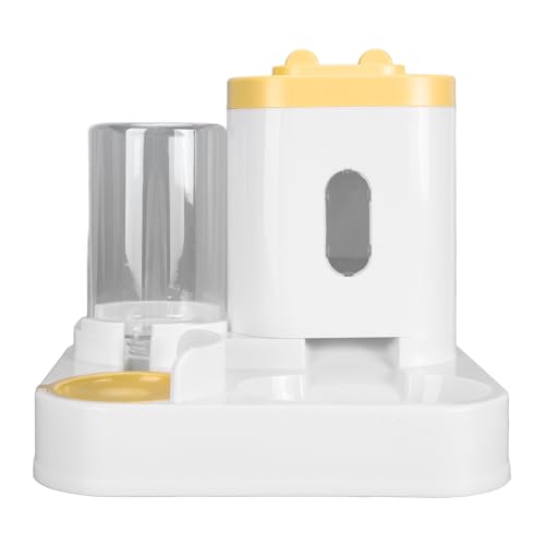Automatischer Wasserspender für Tiernahrung mit Großer Kapazität, 2-in-1-Design, Abnehmbar, Transparentes Fenster, Sicher und Langlebig (Yellow) von Tnfeeon