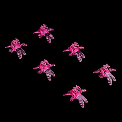 Clips aus Kunststoff, Orchidee, Mini-Stiel, 100 Stück, Gartengeräte, wachsen für Blumen, transparent, 3,5 x 3,5 cm (weiß transparent) (Rosarot) von Tnfeeon