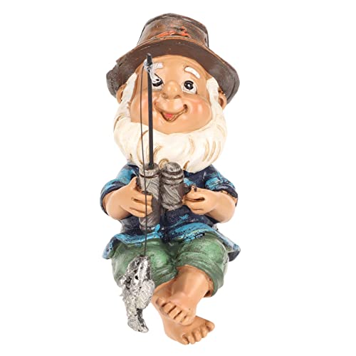 Gnom Sitter Form lustig Gartenzwerg aus UV-Harz für Garten, Terrasse von Tnfeeon