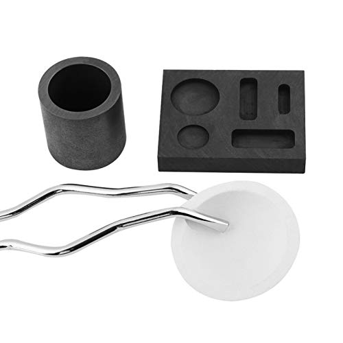 Graphit-Tiegel-Kit Gießwerkzeuge Set Hochreiner Schmelztiegel Tong Bowl Combo Ingot Fackelschmelz-Kit Form von Tnfeeon