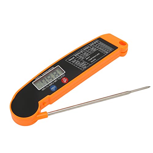 Grill-Thermometer Lesen Sie Digitales BBQ-Fleisch-Thermometer für Küche, Kochen, Grill, BBQ-Fleisch-Thermometer, Multifunktions-sofortiges, Faltbares Grill-Thermometer(Orange) von Tnfeeon