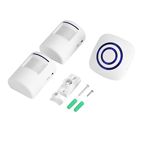 Infrarot Sensor Bewegung Alarm Drahtlose Detektor Eintrag Türklingel mit Empfänger und Sender 38 Chime Tunes LED Indikatoren(2+1) von Tnfeeon