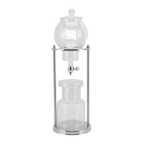 Kaffeemaschine Ice Drip Coffee Maker 600ml 600ml Wiederverwendbare Glasfilterung Transparenter Edelstahlständer DIY Ice Coffee Brew Tower Cold Brew Tropfturm Filterwerkzeug Cold Coffee Maker von Tnfeeon