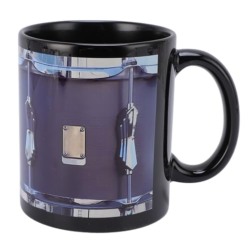 Multifunktionale Keramik-Kaffeetasse, Vintage-Kaffeetasse mit Löffel, Geschenk für Musiker, Berufssammlung, robuste Konstruktion für den täglichen Gebrauch, (BLACK) von Tnfeeon