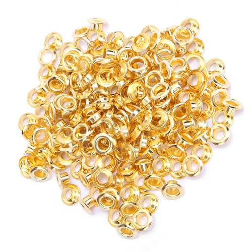 Tnfeeon 100 -set -TROMET KIT METAL EYELETS 3mm 1/8 Loch Winzige Department für Schuhe Kleidung Gürtelbeutel DIY -Projekt (GOLD) von Tnfeeon