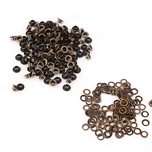 Tnfeeon 100Pcs Metallösen, Ösen Punch Kit Kleine Ösen mit Unterlegscheiben für Leder DIY Nähen(Inner Diameter 4mm) von Tnfeeon