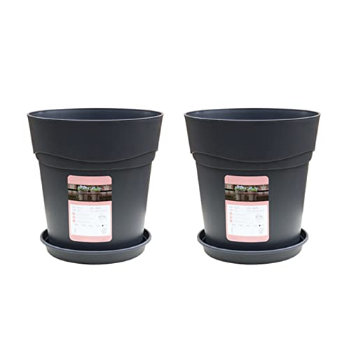 Tnfeeon 2 Stücke Mora Blumenpots, Gallonenharz, Runde Heimbalkon Blumenpots mit Tabletts (3) von Tnfeeon
