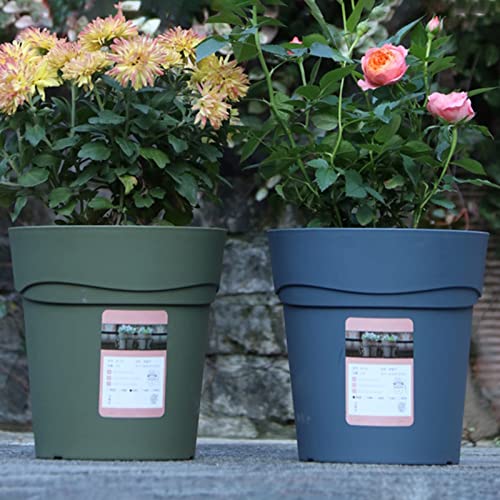 Tnfeeon 2 Stücke Mora Blumenpots, Gallonenharz, Runde Heimbalkon Blumenpots mit Tabletts (5) von Tnfeeon