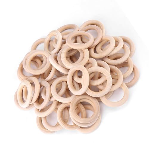 Tnfeeon 50pcs Holzringe, 2,1 Zoll Dicke Glatte, Unvollendete Holzringe für Makrameringe Stricken Schmuck DIY Machen Tnfeeon 50pcs Holzringe, 2,1 Zoll Dicke Glatte, Unvollendete Holzringe für Makrameringe Stricken Schmuck DIY Machen von Tnfeeon