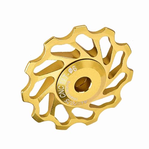 Tnfeeon Aluminium Alliage Ceramic Bike Guide Langable Roller Roller für Mountainbikes 2 Gold 2 -Stück 13T, 5 cm an Verschiedene Zahnradwechsel Angepasst (11T) von Tnfeeon