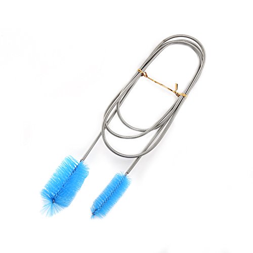 Tnfeeon Aquarium Pipe Cleaning Brush, Flexible doppelk?pfige Nylon-Draht Edelstahl Federb¨¹rste Aquarium Filter Reinigungswerkzeug(Blau) von Tnfeeon