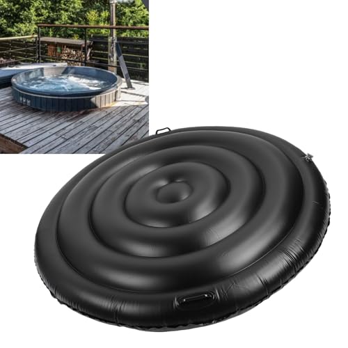 Tnfeeon Aufblasbare -Abdeckung Runde Isolierte Spa Deckel PVC Staubdesteller Energieeinsparung Winterschutz für Outdoor Tragbar (Mit Griff) von Tnfeeon