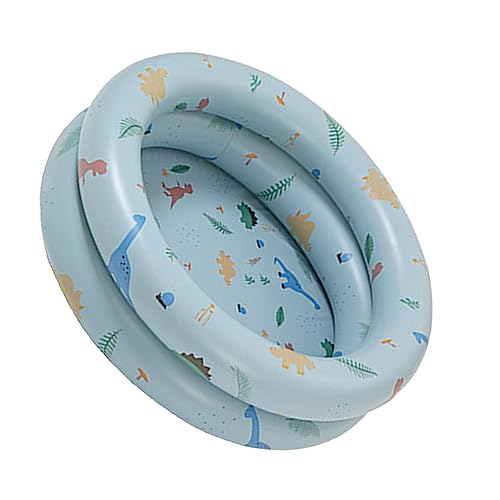Tnfeeon Aufblasbare Wating Pool Runden Blow-up-Pool Verdickte Design für 3-6 Jahre Altes PVC-Material (Blauer Dinosaurier) von Tnfeeon
