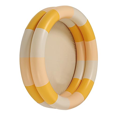 Tnfeeon Aufblasbare Wating Pool Runden Blow-up-Pool Verdickte Design für 3-6 Jahre Altes PVC-Material (Gelber Streifen) von Tnfeeon
