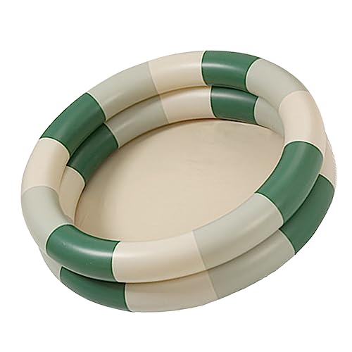 Tnfeeon Aufblasbare Wating Pool Runden Blow-up-Pool Verdickte Design für 3-6 Jahre Altes PVC-Material (Grüner Streifen) von Tnfeeon