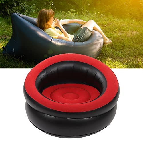 Tnfeeon Aufblasbares Couch Luftsofa Flockungsstuhl Ergonomisches Design Schnell Aufblasen Ableatventil und Leck Frei Tragbares Leicht für den Innenraum Im Freien Im Freien Camping (Rot) von Tnfeeon