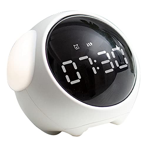 Tnfeeon Ausdrucksuhr, LED-Uhr in Niedlicher Hundeform für Zuhause (Weiß) von Tnfeeon