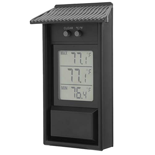 Tnfeeon Digitales Thermometer für Garten Gewächshaus - Wasserdichtem Temperaturmesser mit Präzision von ± 1 ℃ und Bildschirm ℃/℉ von Tnfeeon