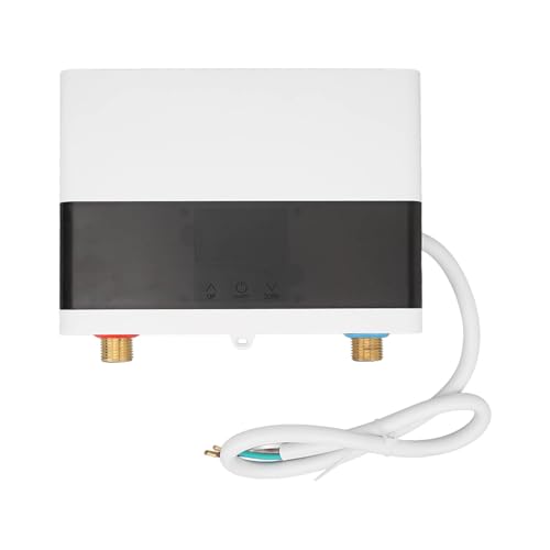 Tnfeeon Fernbedienung Warmwasserbereiter Energieeinsparung 6000W Küchenbadezimmer Tankless Elektrowasserbereiter EU 220 V (WHITE) von Tnfeeon