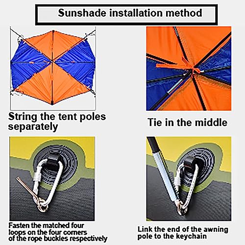 Tnfeeon Fischerei Sonnenschatten UV-Schutz Segelboot-Markisenabdeckung für Sonnenschutzzelt Baldachin für 2-4 Personen Angelboote, Einfaches Setup (68349 Markise (3 Personen)) von Tnfeeon