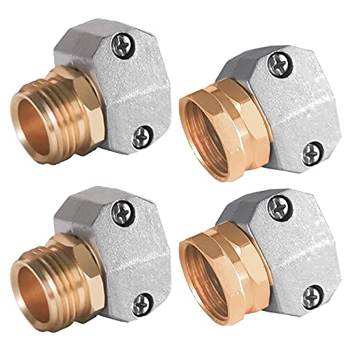 Tnfeeon Gartenschlauch -Reparatur -Kit, 2 Sets Aluminiumlegierung Gartenschlauchend Mender, Männliche und Weibliche Wasserreparaturarmaturen, Fit 3/4 -Zoll -Stecker von Tnfeeon
