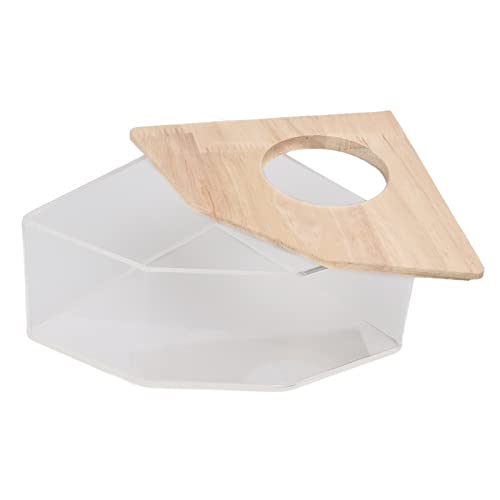 Tnfeeon Hamster Badbox Acrylsand Badezimmer Sicherer Rechtwinkliger Ventilator für Kleine Haustierhamster, Transparent zu Reinigende Badesandkiste für Haustierbedarf von Tnfeeon