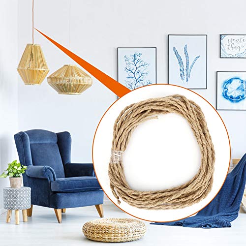 Tnfeeon Hanfseil Twisted Pair Electrical Drahtkabel Kabel Helle Farbe für Kronleuchter Lichtanpassung (3 Meter / 9,84 Fuß) von Tnfeeon