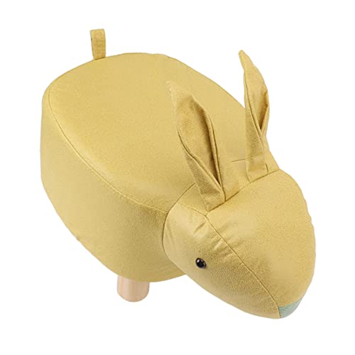 Tnfeeon Hocker in Tierform, Cartoon, weich, sicher, Kiefernholz, Fußstütze in Tierform, für den Kindergarten (gelb) von Tnfeeon