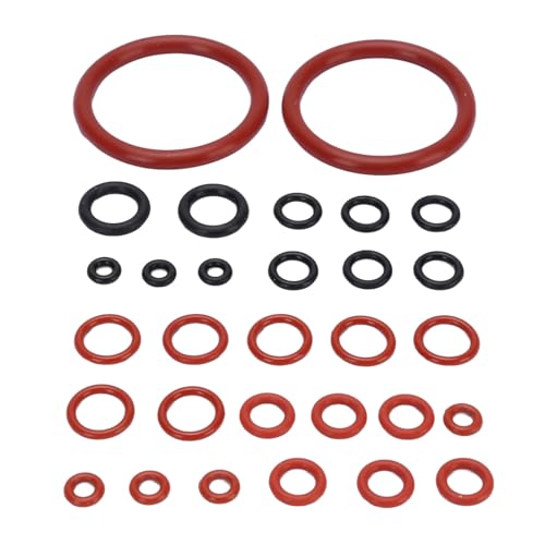 Tnfeeon Kaffeemaschine O Loop Seal Kit, Silikonersatzdichtung für Kaffeemaschinen, und Schwarz und Rot Passt Mehrere Größen an (30PCS) von Tnfeeon