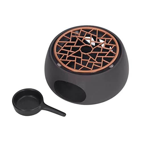 Tnfeeon Keramik Teekannenwärmer Basis Hohl Out Design Tee Kaffee Milch Lichtwärmer mit Kerzenhalter für zu Hause Schwarz (EIN Polster) von Tnfeeon
