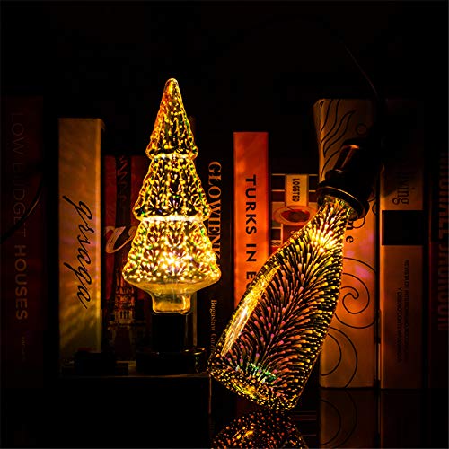 Tnfeeon LED-Glühbirnen, E27-Glasabdeckung, Wunderschöne Beleuchtung, Versilberte 3D-Feuerwerk-LED-Glühbirne für Hochzeiten (578) von Tnfeeon